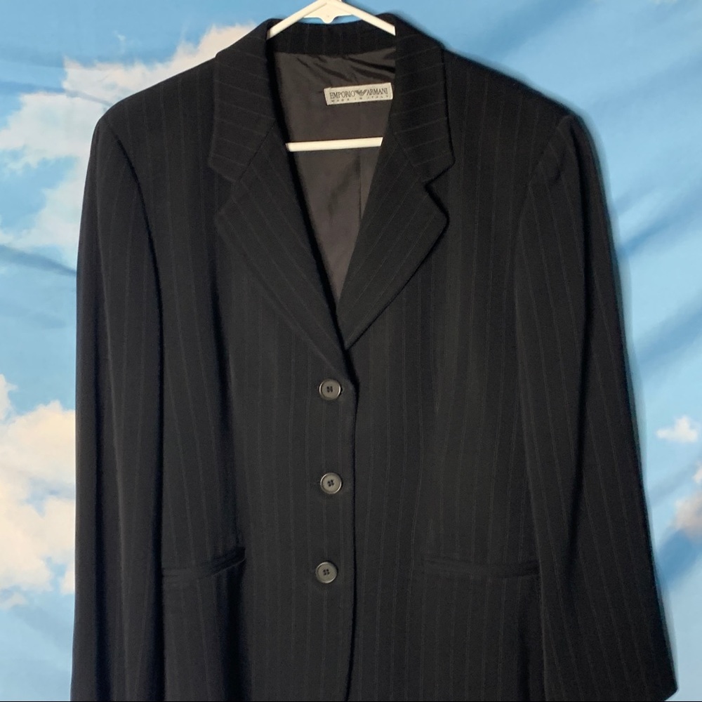 Emporio Armani- Black Jacket w/Pinstripes - Picture 2 of 10